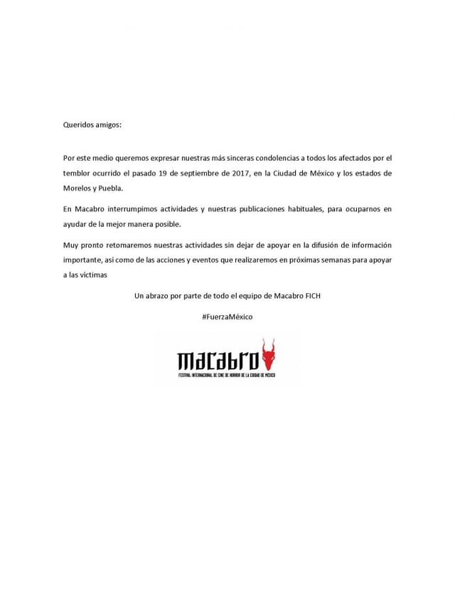 comunicado temblor