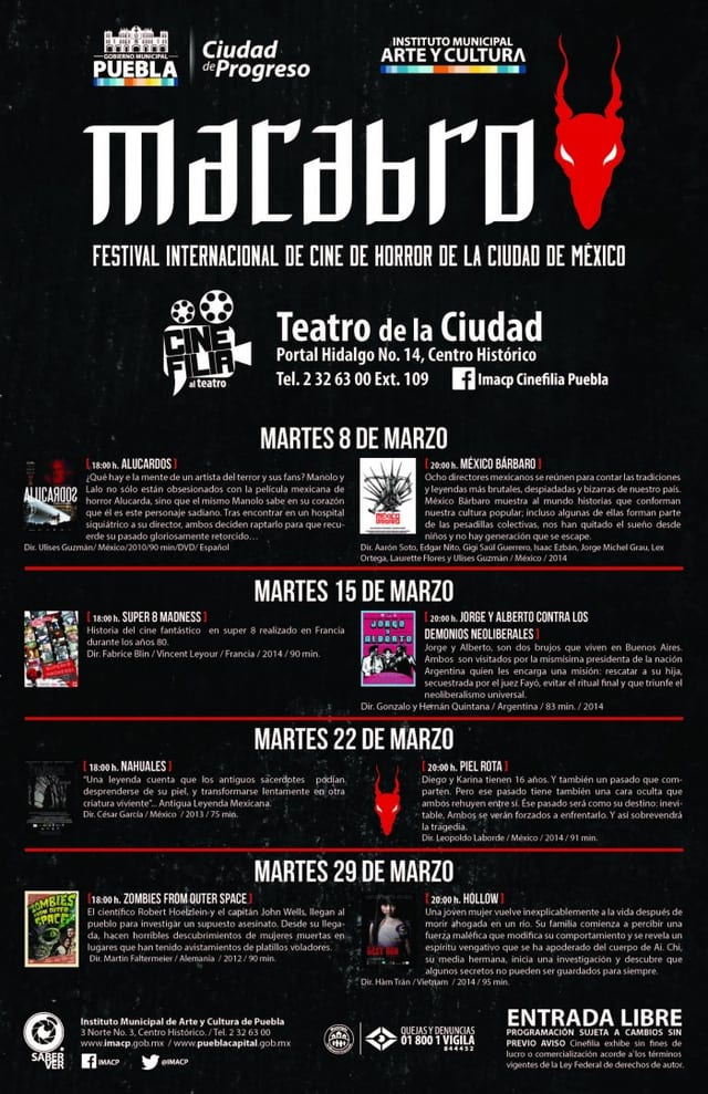 IMACP Y Cinefilia presentan: ¡Macabro en Puebla!
