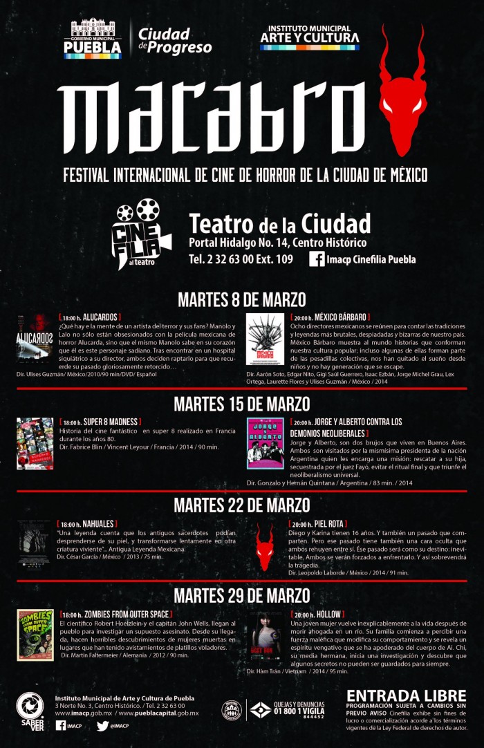 IMACP Y Cinefilia presentan: ¡Macabro en Puebla!