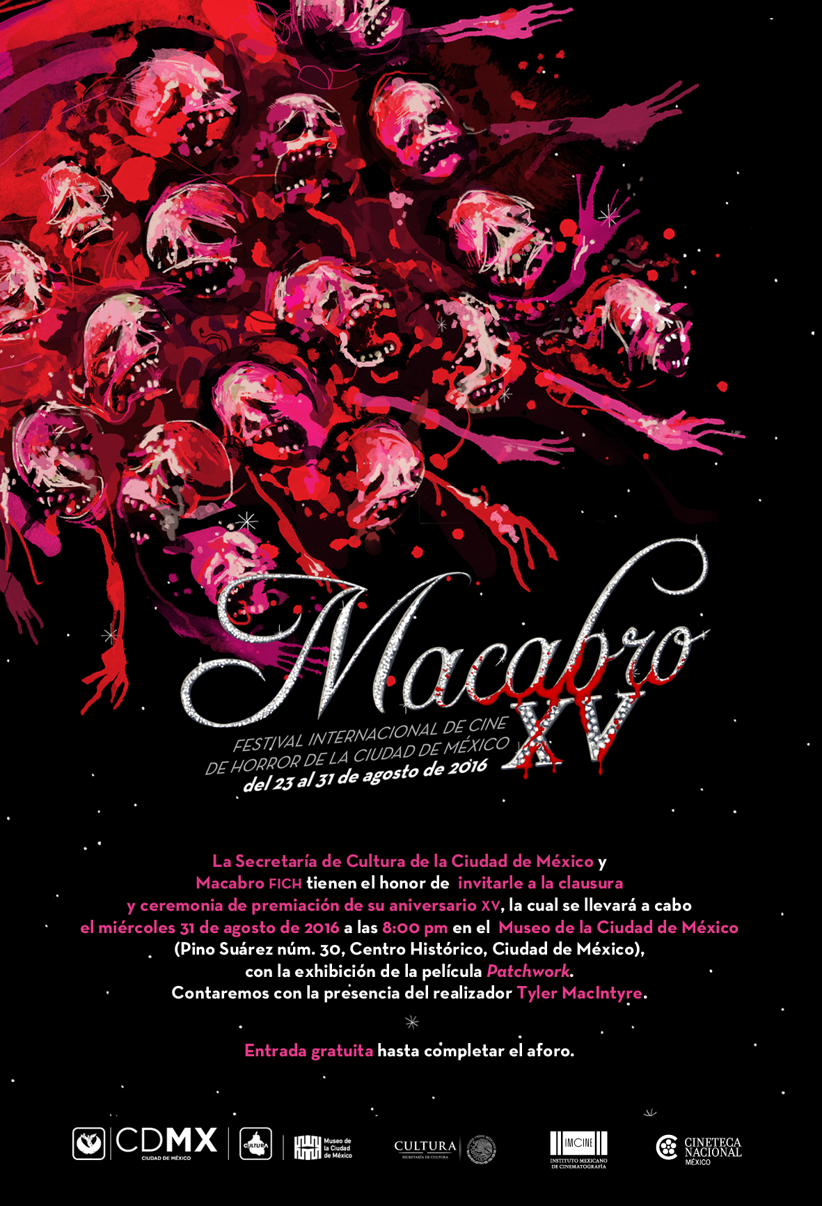 INVITACIÓN PARA PREMIACIÓN Y CLAUSURA DE #MACABROXV