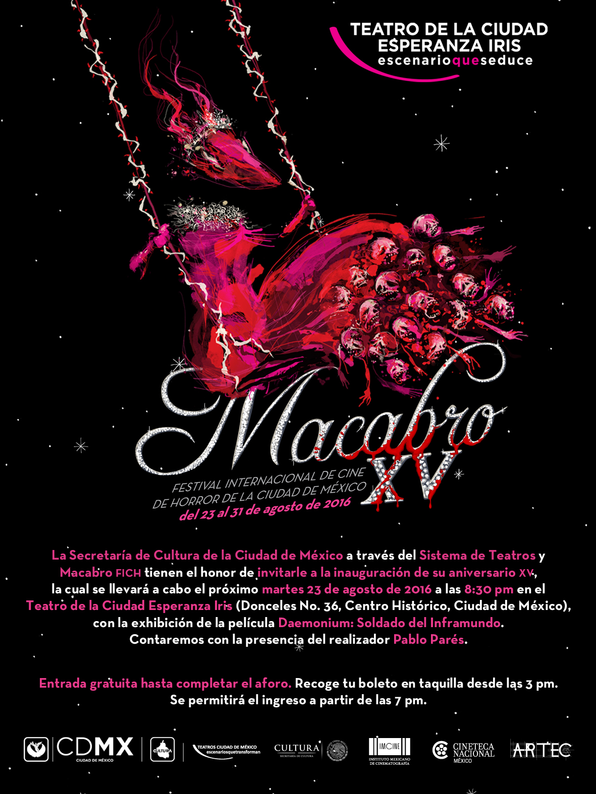 Invitación Inauguración #MacabroXV