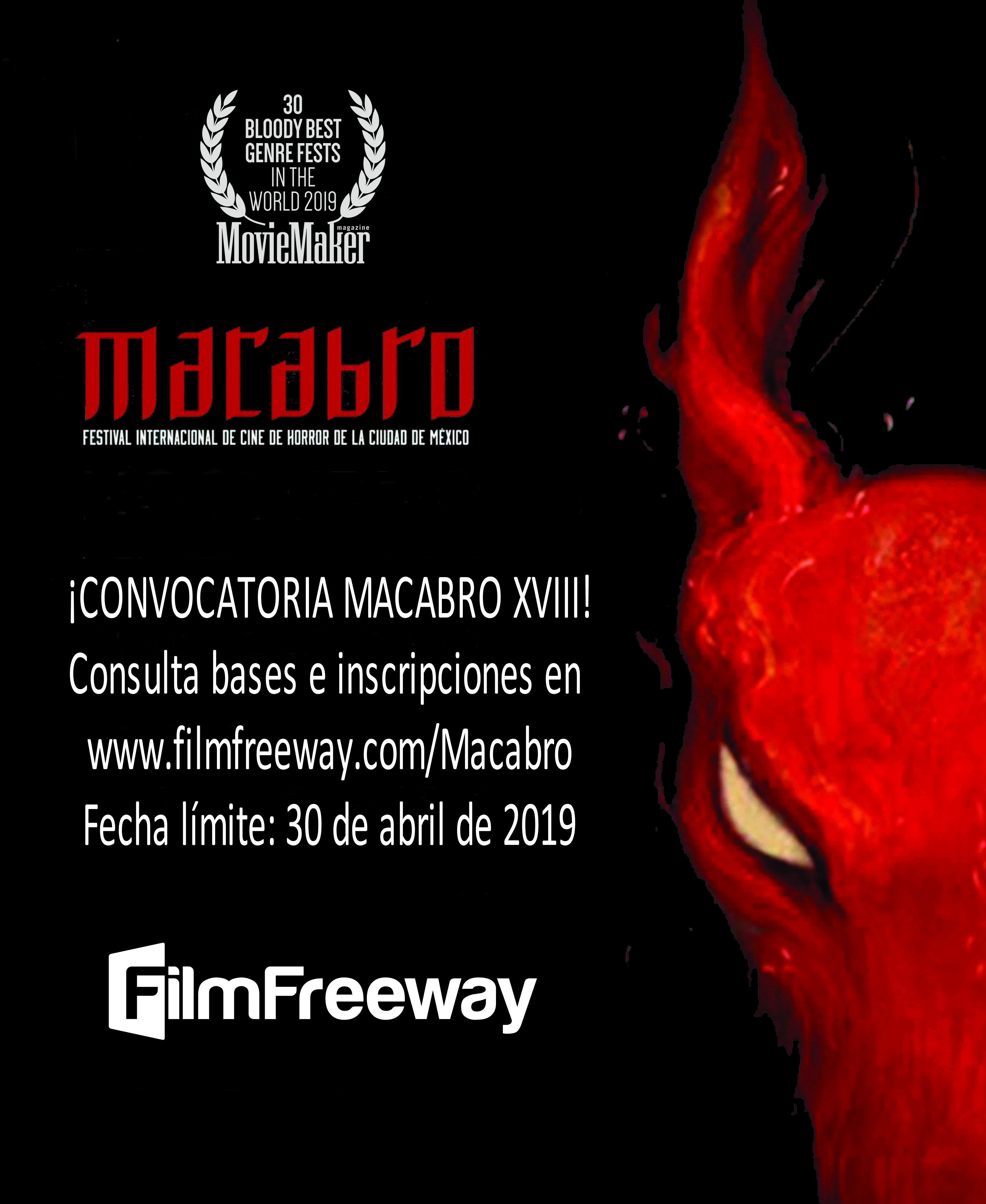 ¡Convocatoria de participación Macabro XVIII!