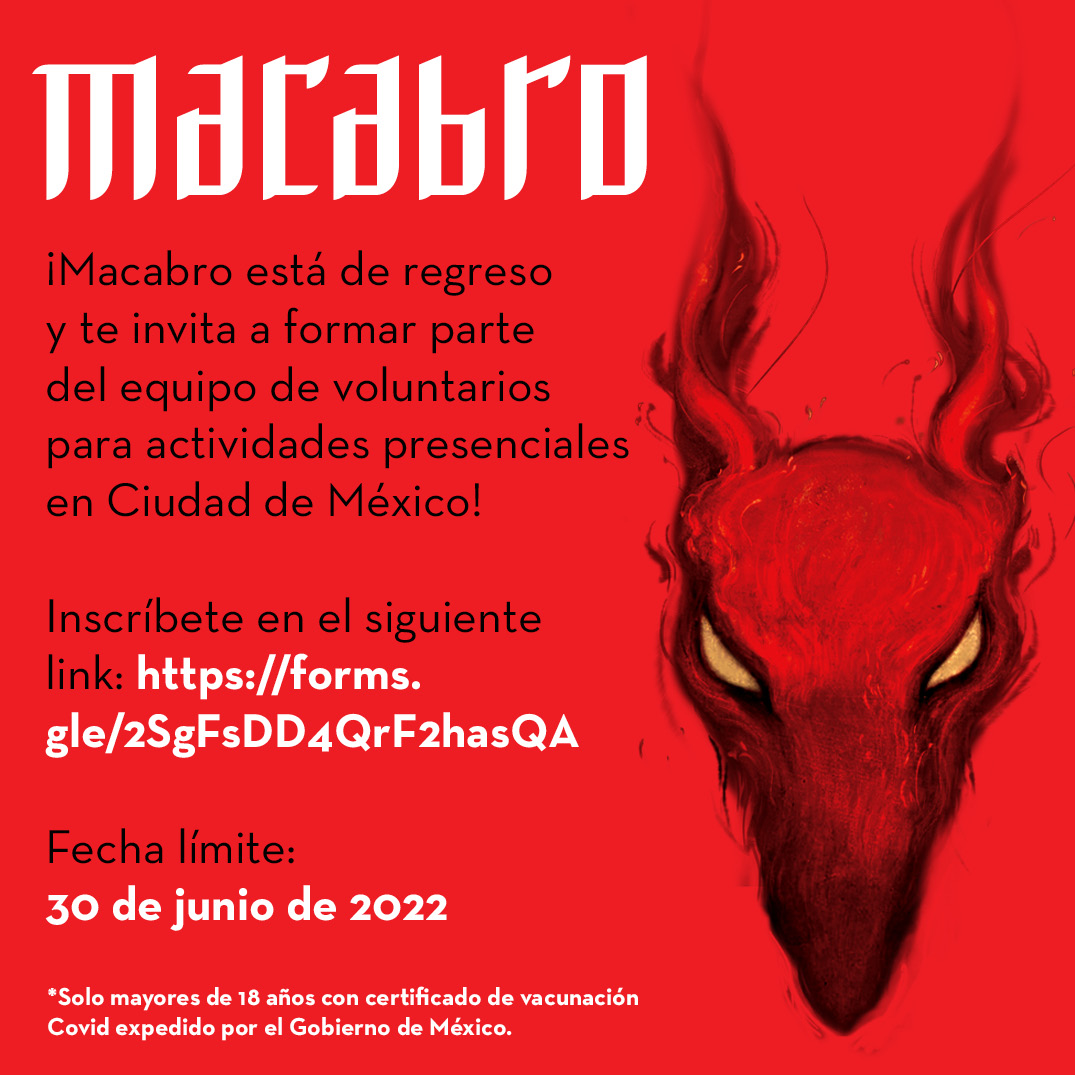 Convocatoria Voluntario Macabro 2022