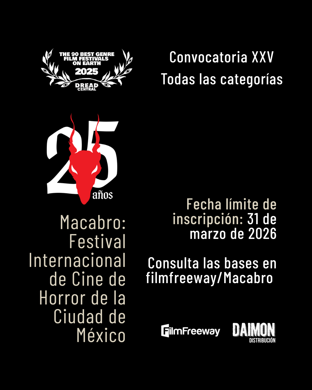 Macabro abre su convocatoria para celebrar 25 años