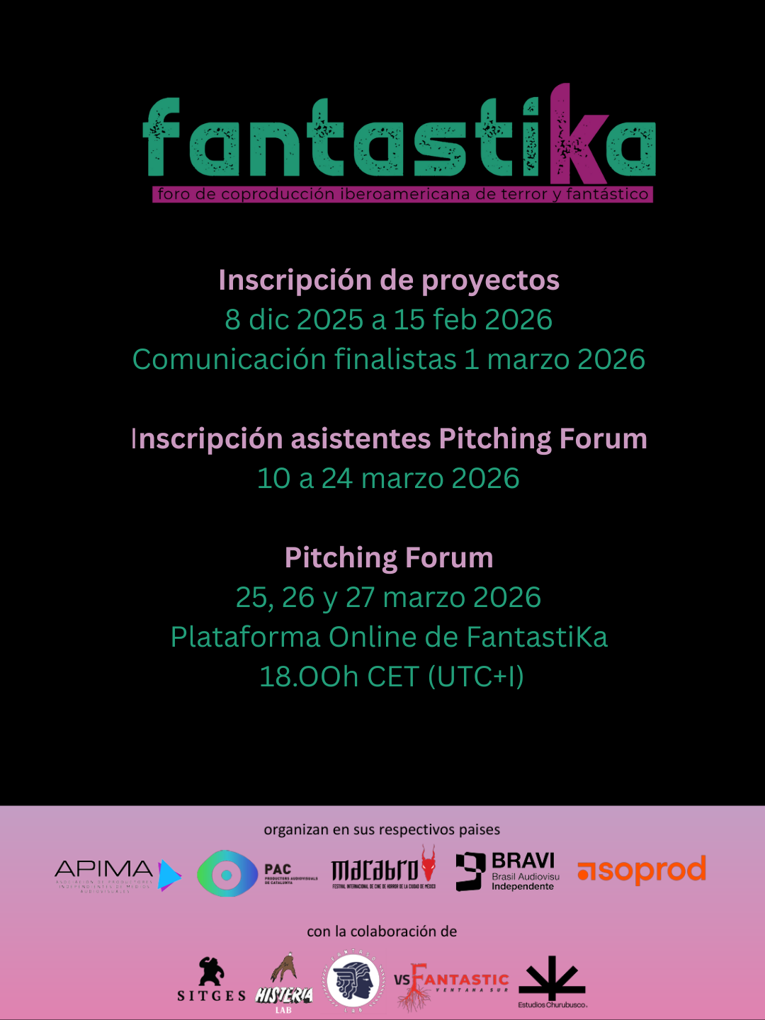 FANTASTIKA abre la convocatoria 2026 de recepción de proyectos